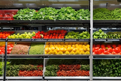Vegetables in a market. Generative AI