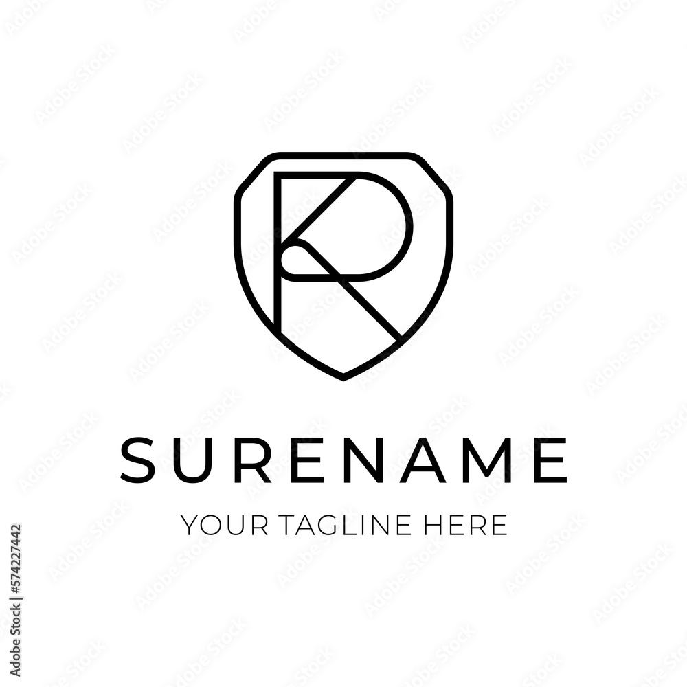 Abstract initial letter K R typography logo design shield crest kingdom illustration custom logo design vector inspiration Abstract initial letter K R typography logo design shield crest kingdom illustration custom logo design vector inspiration