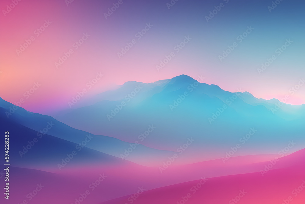 Simple Soft Wave Background, Modern Mountain Sky Bright Pastel color Design. Used as banner, presentation or wallpaper - generativ ai