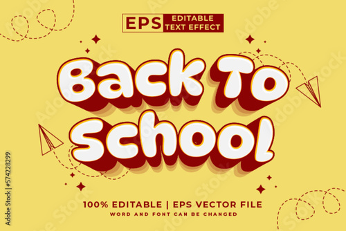 Wallpaper Mural Editable text effect Back To School 3d cartoon template style premium vector Torontodigital.ca