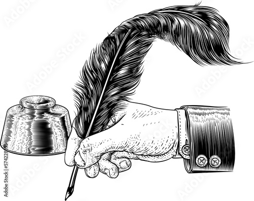 Quill Feather Ink Pen Hand ...