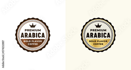 Elegant Arabica Coffee Seal Vector or Arabica Coffee Logo Vector. Arabica coffee seal or label for typical product known as Arabica coffee. Elegant design for your product.