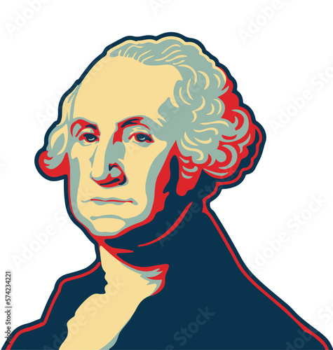 George Washington vector silhouette color photo