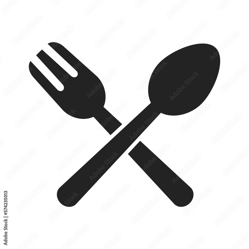 Fork Spoon Cutlery Sign Isolated Vector Illustration