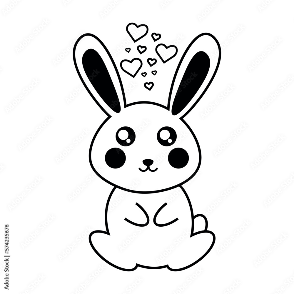 Rabbit with hearts