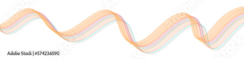 3d ribbon line curve orange, wave, wavy, smooth colorful