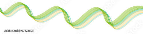 3d ribbon line curve green, wave, wavy, smooth colorful