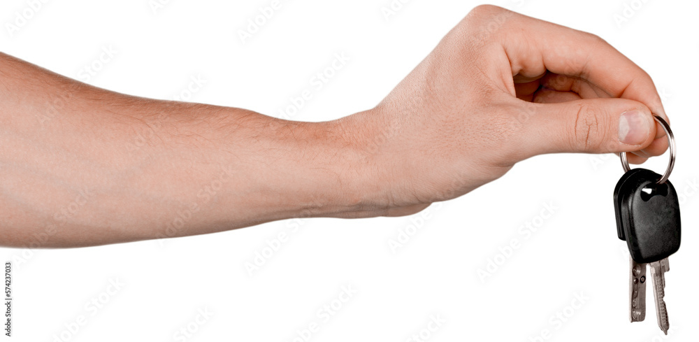 Human Hand with Car Keys - Isolated Human Hand with Car Keys - Isolated
