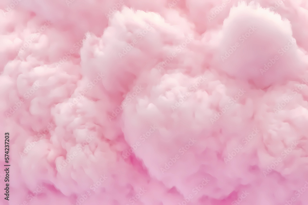 Pink fluffy cotton candy background. Generative ai design.