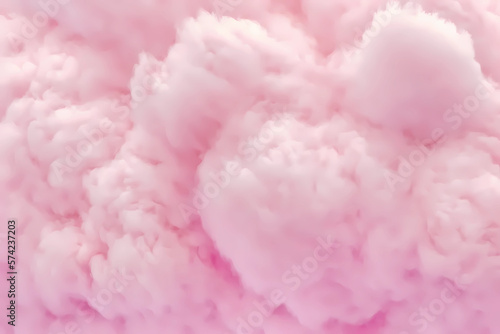 Pink fluffy cotton candy background. Generative ai design. photo