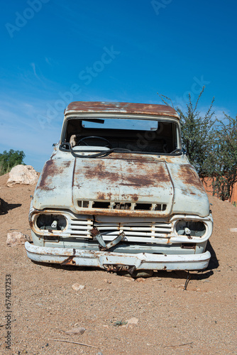 abandoned old car in the desert of Namibia