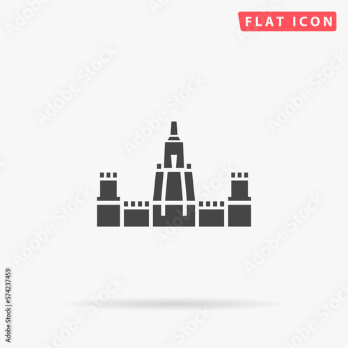 Castle flat vector icon. Hand drawn style design illustrations.