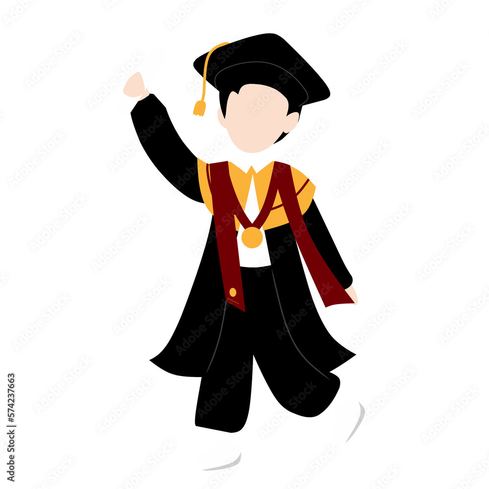 Graduation Boy Illustration