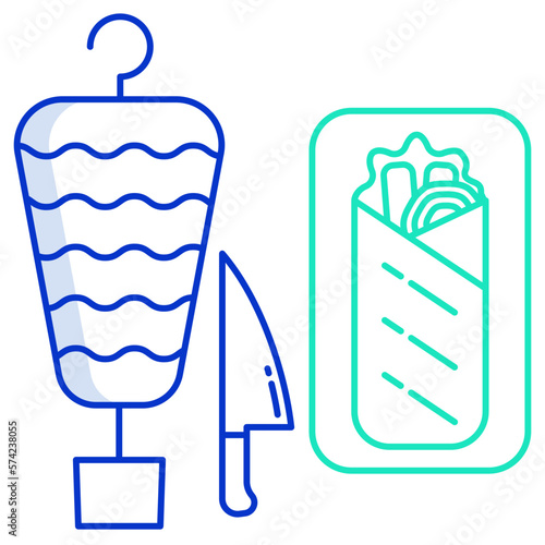 Outlined Doner kebab icon