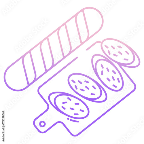 Outlined Baguette cut icon