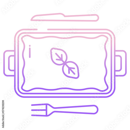 Outlined Lasagna dish icon