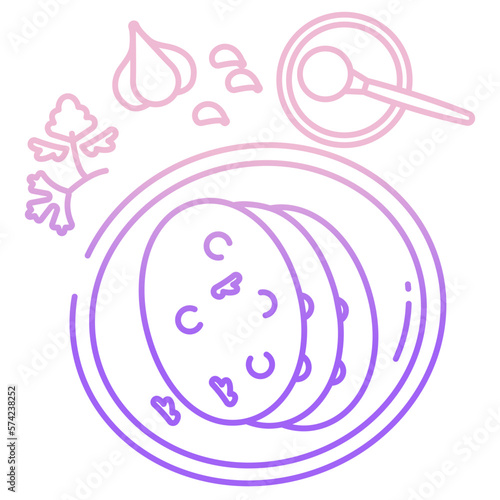 Outlined Naan roti icon