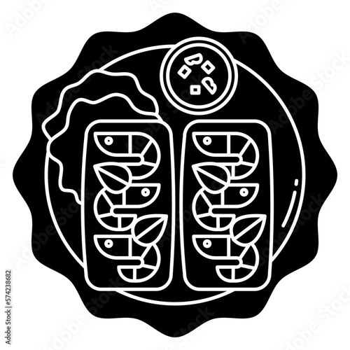 Outlined Vietnamese Spring Rolls icon