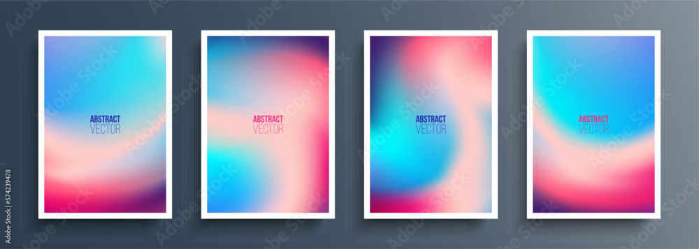 Set of abstract backgrounds with multicolored gradients for your creative graphic design. Vector illustration.