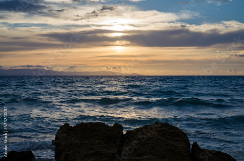 Relaxed sunset by the coast