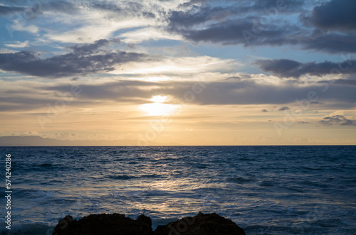 Relaxed sunset by the coast