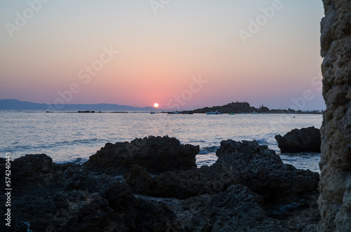 Relaxed sunset by the coast