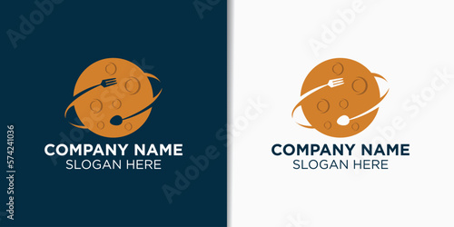 food planet logo design template, restaurant logo template