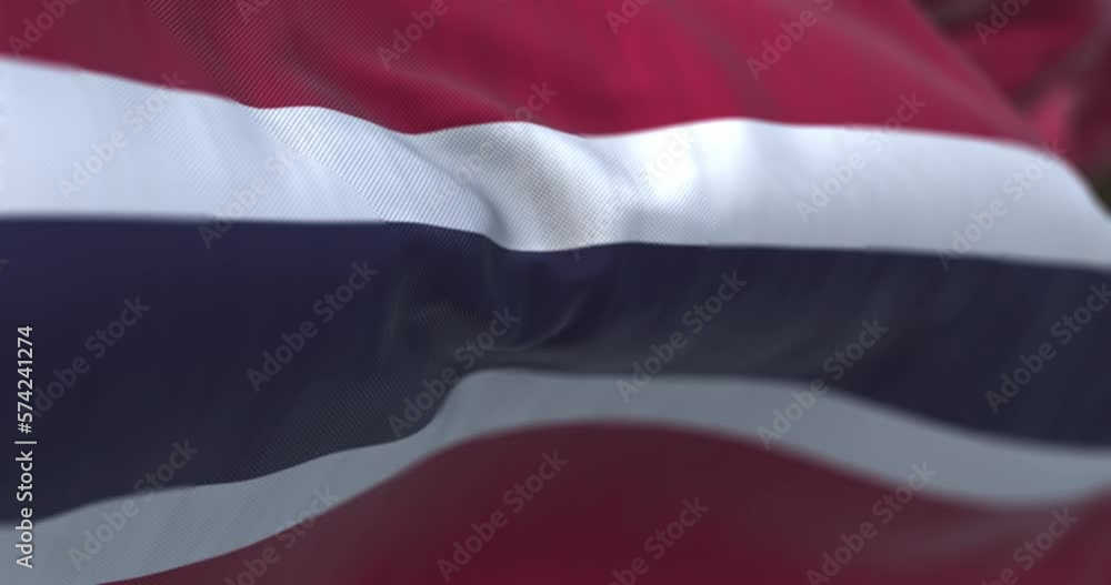 Detail of the Thailand national flag waving in the wind Detail of the Thailand national flag waving in the wind