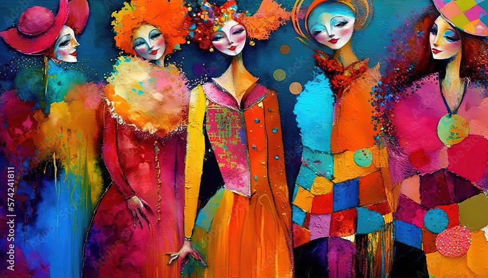 Fototapeta premium paint like illustration of a woman rights and diversity theme concept, Generative Ai