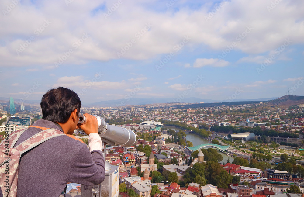Φωτογραφία Visitor Enjoy Amazing Aerial View with Groups of Iconic Landmarks of Tbilisi by