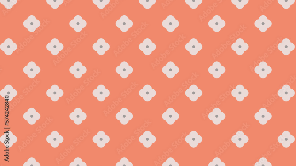 Orange seamless pattern with flowers Orange seamless pattern with flowers