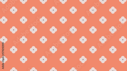 Orange seamless pattern with flowers