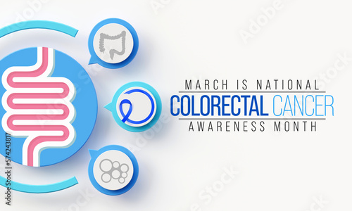 Tableau sur toile Colorectal Cancer awareness month is observed every year in March, is a disease in which cells in the colon or rectum grow out of control