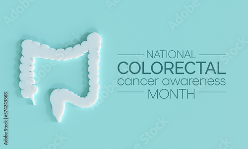 Colorectal Cancer awareness month is observed every year in March, is a disease in which cells in the colon or rectum grow out of control. Sometimes it is called colon cancer. 3D Rendering