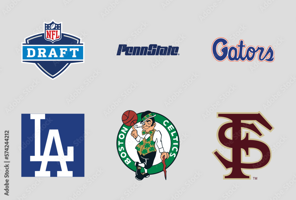 Collection of Sports brand logos. Editorial vector logo collection