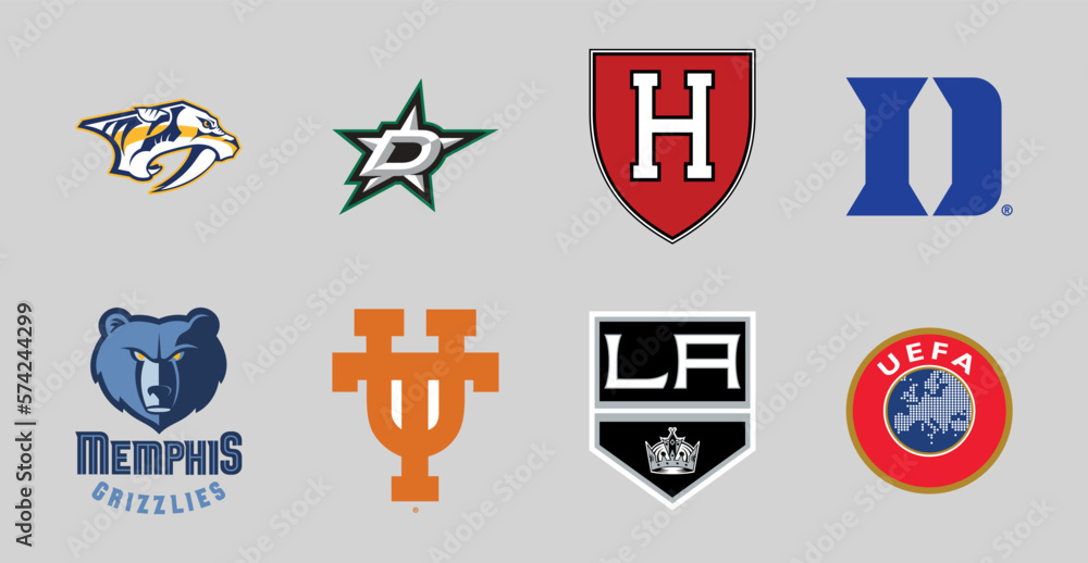 Collection of Sports brand logos. Editorial vector logo collection. Stock Vector Adobe Stock