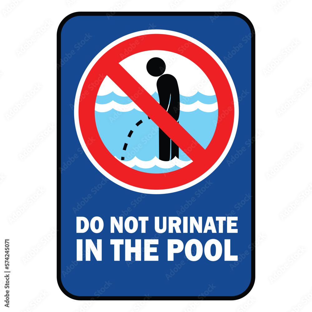 Vecteur Stock do not urinate in the pool no peeing in the swimming pool