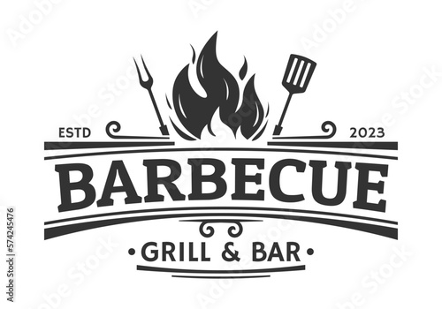 Barbecue logo Fototapet