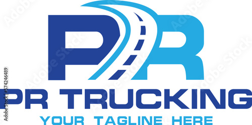PR letter, road, highway, and trucking logo 2023