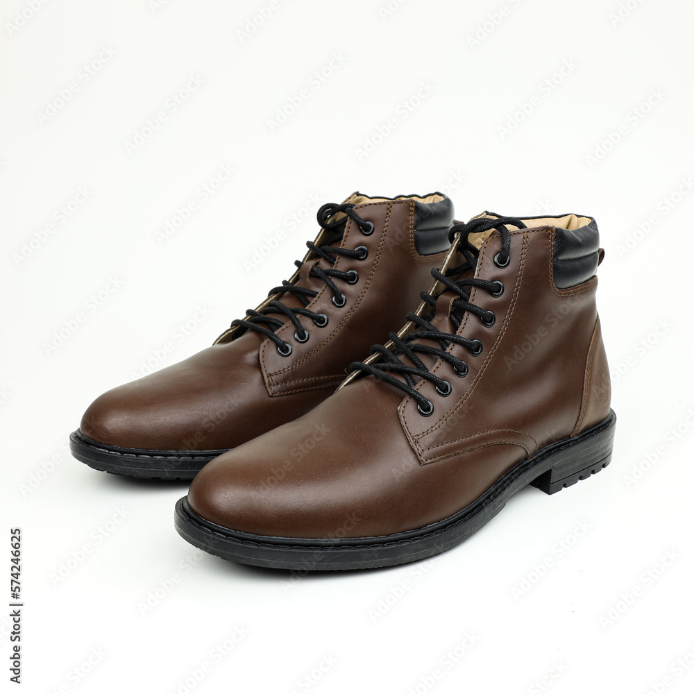 pair of Brown leather boots