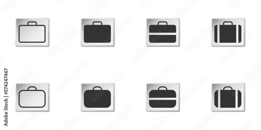 Briefcase icon set. Baggage icon. Vector illustration. Briefcase icon set. Baggage icon. Vector illustration.