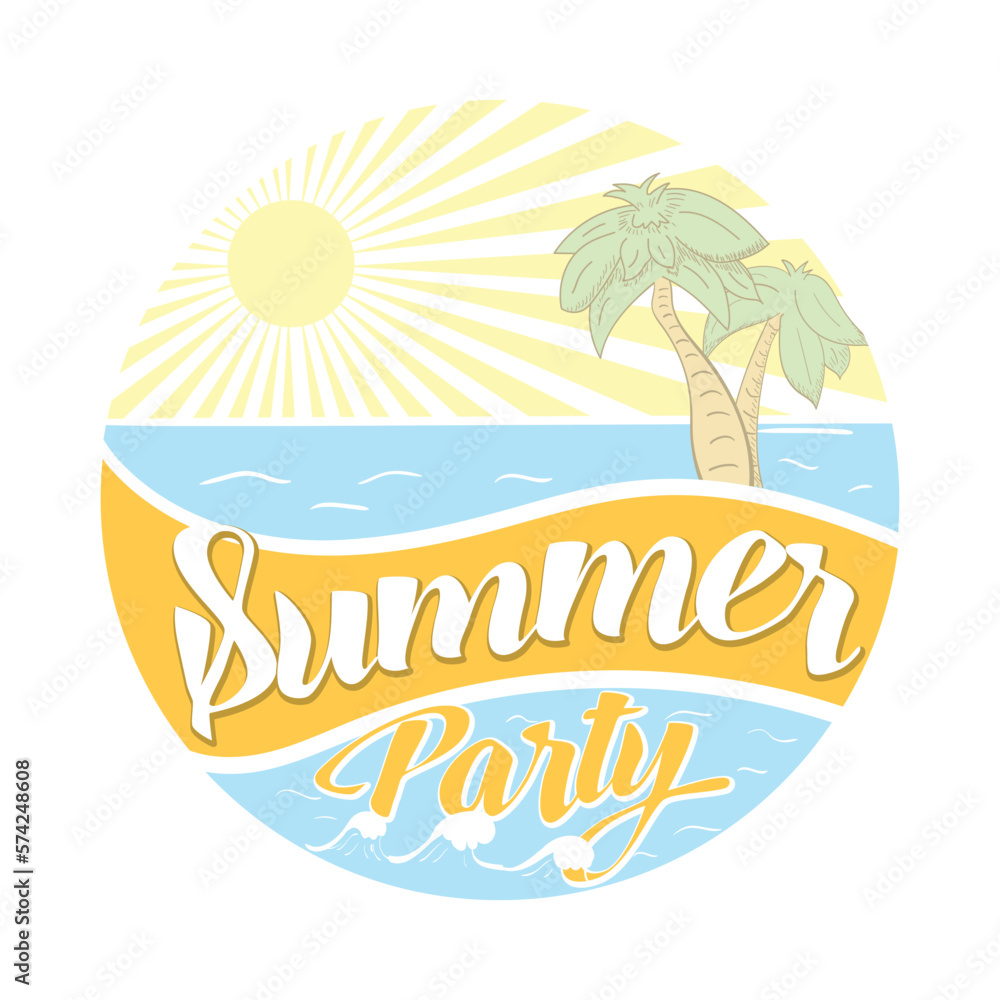 party summer logo sticker
wave island