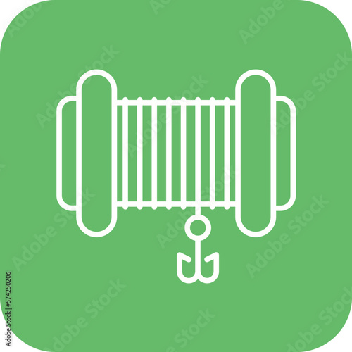 Fishing Line and Hook Icon