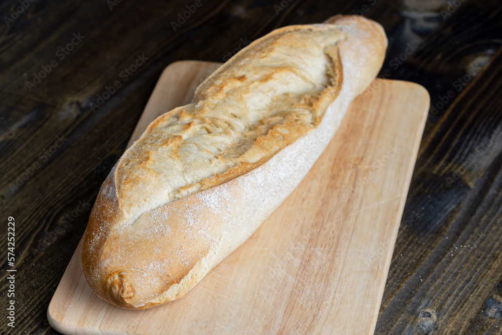 Details of a whole soft and fresh loaf of bread