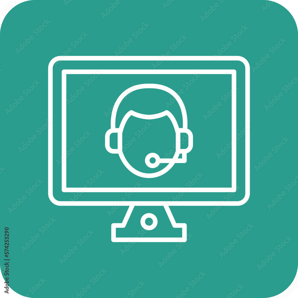 Online Call Center Icon Online Call Center Icon