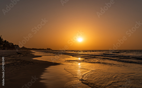 Sunset at the beach  in The Gambia   Africa
