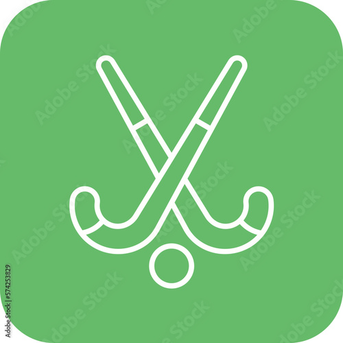 Field Hockey Stick and Ball Icon