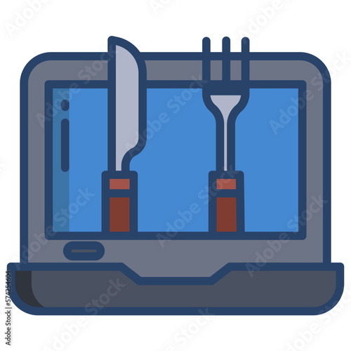 Laptop food icon photo