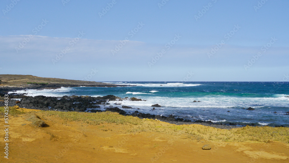 Hawaii Big Island green beach shoreline