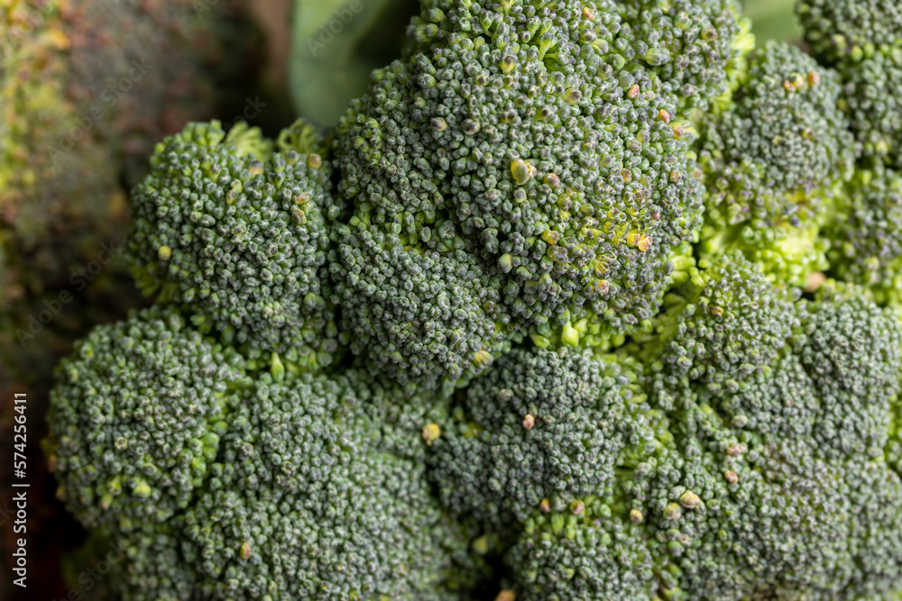 Green ripe broccoli in raw form Green ripe broccoli in raw form